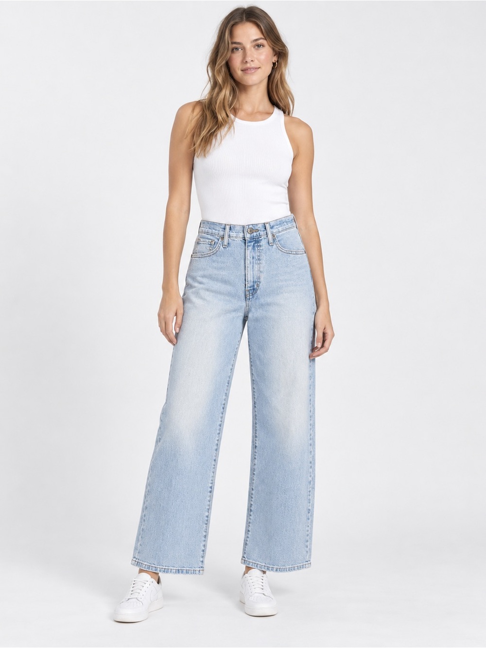 Levi's Light Blue High-Rise Wide Leg Jeans